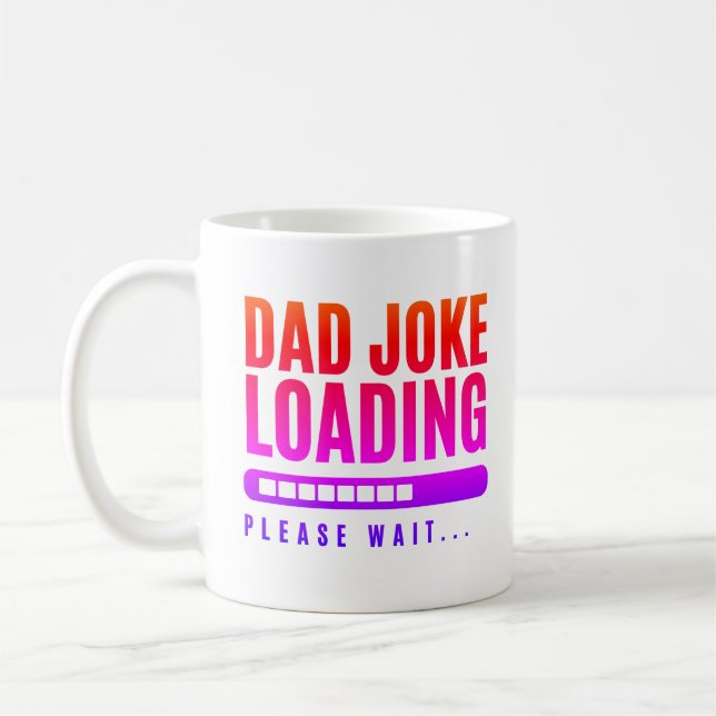 Inläsning av färgat Pappa-skämt Vänta Kaffemugg (Vänster)