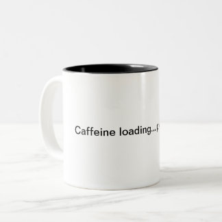 Inläsning av koffein... vänta. Två-Tonad mugg