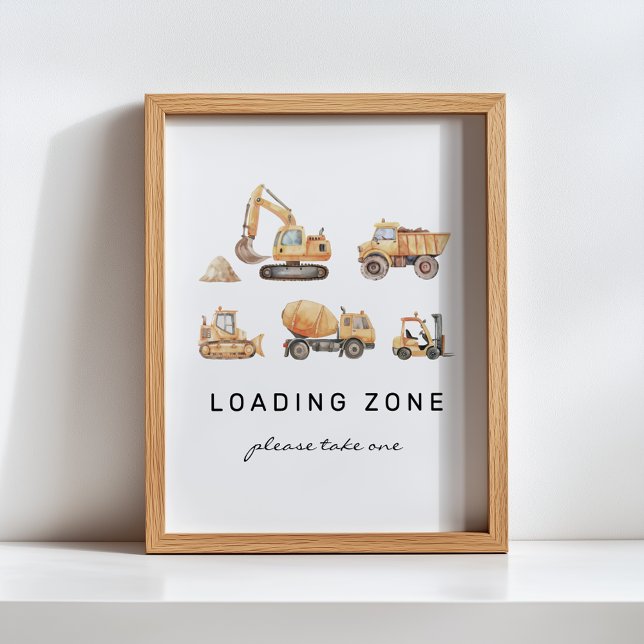 Inläsning av Zona byggnadsskylt Lastbil födelsedag Poster (Skapare uppladdad)