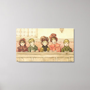 Inläsning i kyrka (w/c på papper) canvastryck