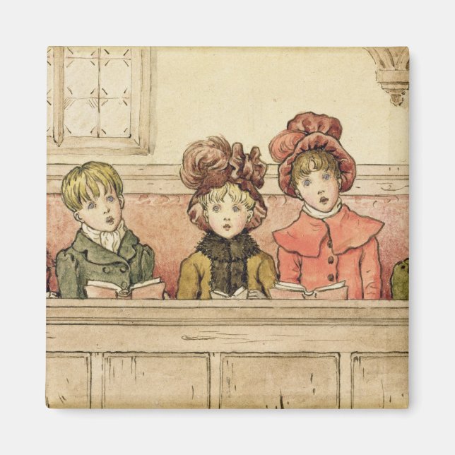 Inläsning i kyrka (w/c på papper) magnet (Framsidan)