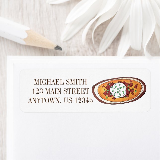 Inläst potatiskräck-Skinsar Snack Food Appetizer B Returadress Etikett (Insitu)