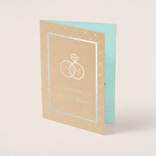 Inlåst Ringar - mappad bröllopsinbjudan Folierat Kort