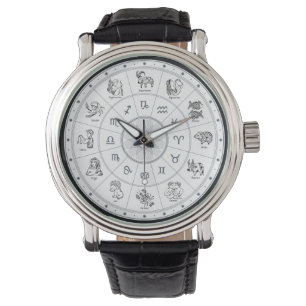 Inläst Zodiac Tecknad Teckning Armbandsur