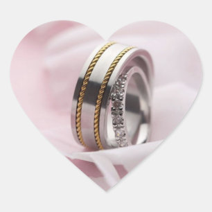 Inlåsta Bröllop Ringar Bröllop Hearts Hjärtformat Klistermärke