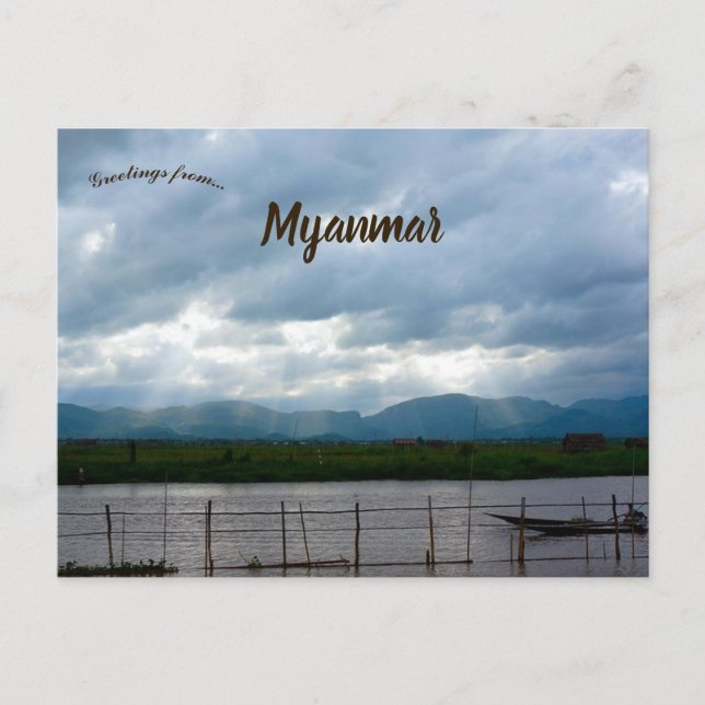 Inle sjö Bagan Yangon Myanmar Vykort (Framsida)