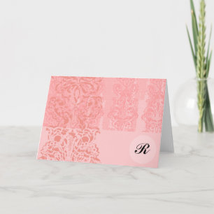 Inledande anmärkning för Bright Girly Rosa Damask Tack Kort