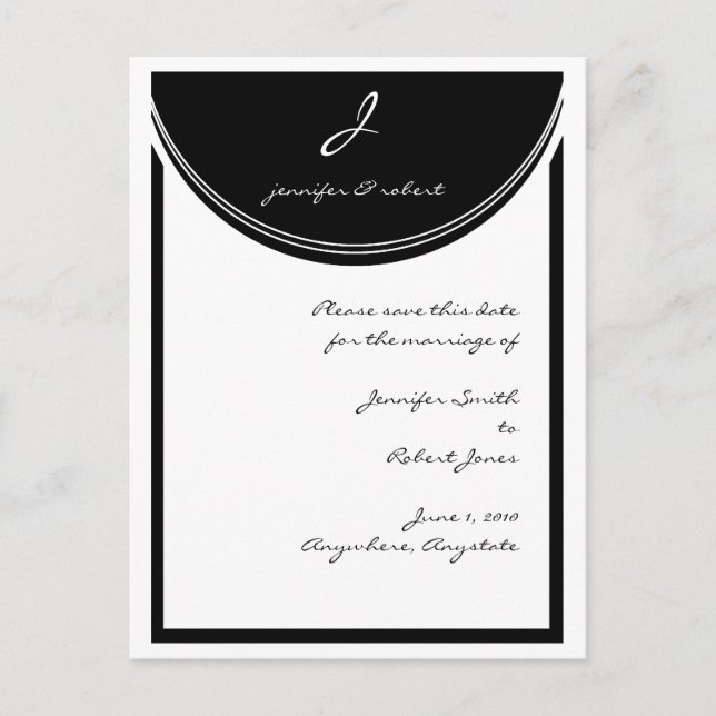 Inledande åtgärd Spara datumet Meddelande Vykort (Framsida)