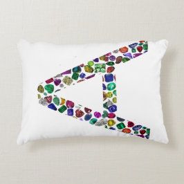 Inledande Brev A i Gemstone-Blommigt Design Prydnadskudde