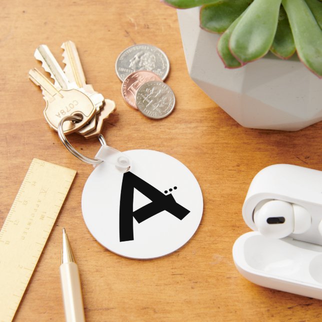 Inledande brev A Monogram Modern nyckelkedja Nyckelring (Skrivbord)