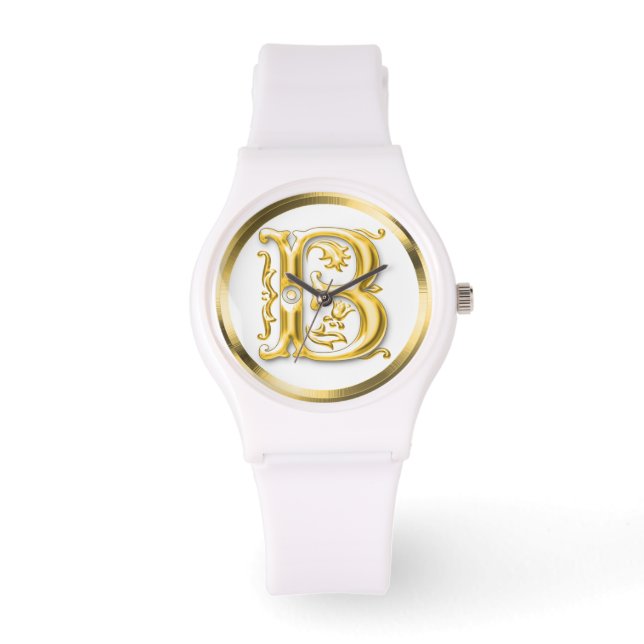 Inledande Brev B-Snyggt Girly Designer Armbandsur (Framsida)