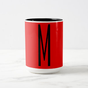 Inledande Brev Monogram Modern Stil Red Black Två-Tonad Mugg