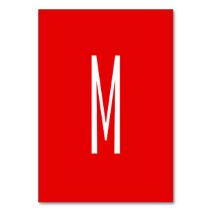 Inledande Brev Monogram Modern Stil Red White Bordsnummer