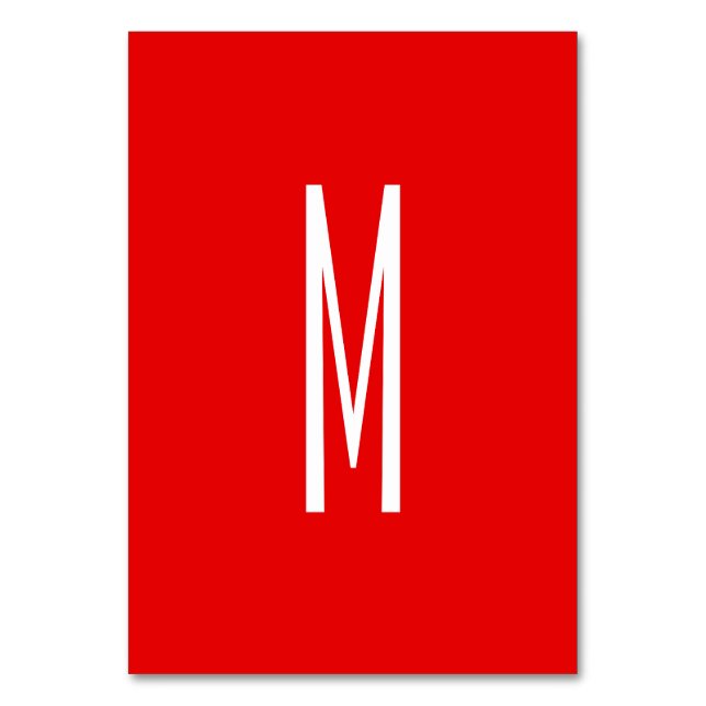 Inledande Brev Monogram Modern Stil Red White Bordsnummer (Framsidan)