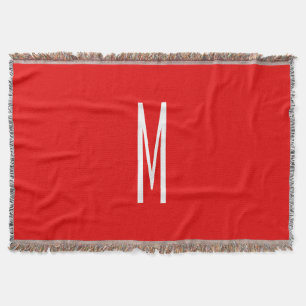 Inledande Brev Monogram Modern Stil Red White Filt
