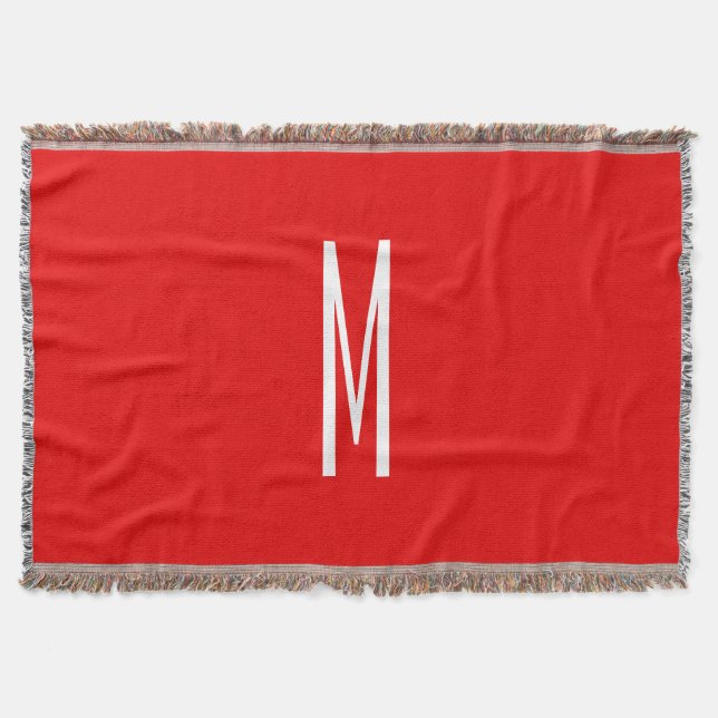 Inledande Brev Monogram Modern Stil Red White Filt (Framsidan)
