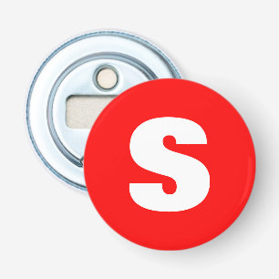 Inledande Brev Monogram Modern Stil Red White Flasköppnare