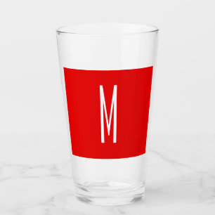 Inledande Brev Monogram Modern Stil Red White Glaskopp