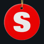 Inledande Brev Monogram Modern Stil Red White Julgransprydnad Keramik<br><div class="desc">Vill du äga en produkt med initialer i ditt namn? Det är mycket enkelt,  estetiskt och attraktivt.</div>