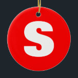 Inledande Brev Monogram Modern Stil Red White Julgransprydnad Keramik<br><div class="desc">Vill du äga en produkt med initialer i ditt namn? Det är mycket enkelt,  estetiskt och attraktivt.</div>