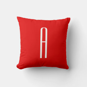 Inledande Brev Monogram Modern Stil Red White Kudde