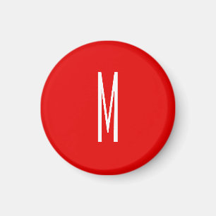 Inledande Brev Monogram Modern Stil Red White Magnet