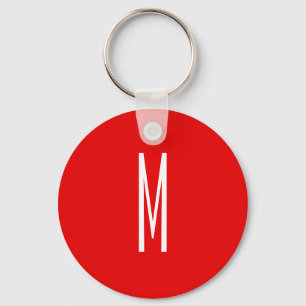 Inledande Brev Monogram Modern Stil Red White Nyckelring