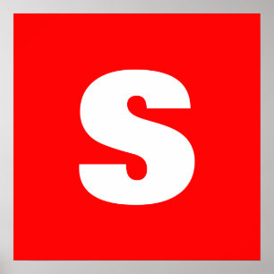 Inledande Brev Monogram Modern Stil Red White Poster