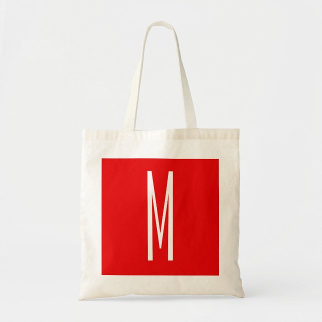 Inledande Brev Monogram Modern Stil Red White Tygkasse (Framsidan)