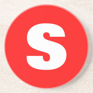 Inledande Brev Monogram Modern Stil Red White Underlägg