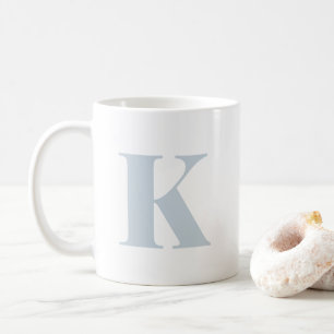 Inledande Brev Monogram Modern Trendig Light Blue Kaffemugg