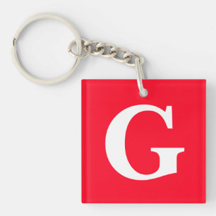 Inledande Brev Monogram Red White Plain Simple