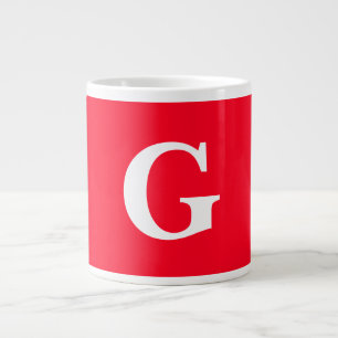 Inledande Brev Monogram Red White Plain Simple Jumbo Mugg