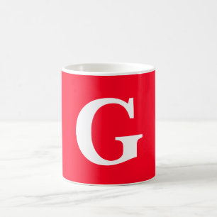 Inledande Brev Monogram Red White Plain Simple Kaffemugg