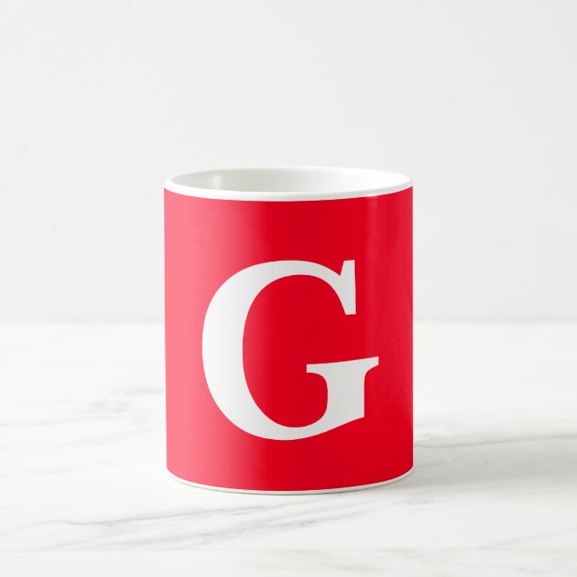 Inledande Brev Monogram Red White Plain Simple Kaffemugg (Center)