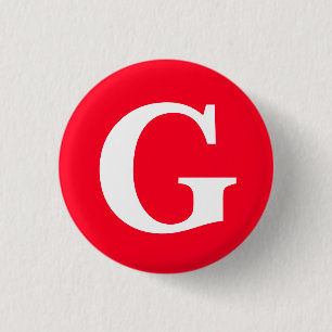 Inledande Brev Monogram Red White Plain Simple Knapp
