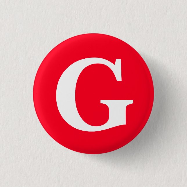 Inledande Brev Monogram Red White Plain Simple Knapp (Framsida)