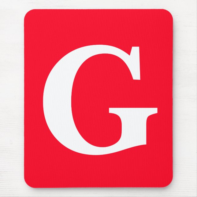 Inledande Brev Monogram Red White Plain Simple Musmatta (Framsidan)