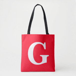 Inledande Brev Monogram Red White Plain Simple Tygkasse