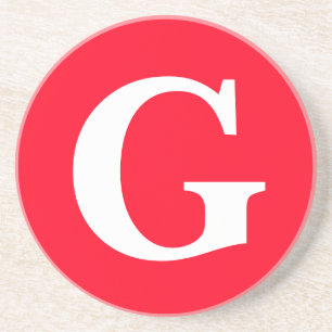 Inledande Brev Monogram Red White Plain Simple Underlägg