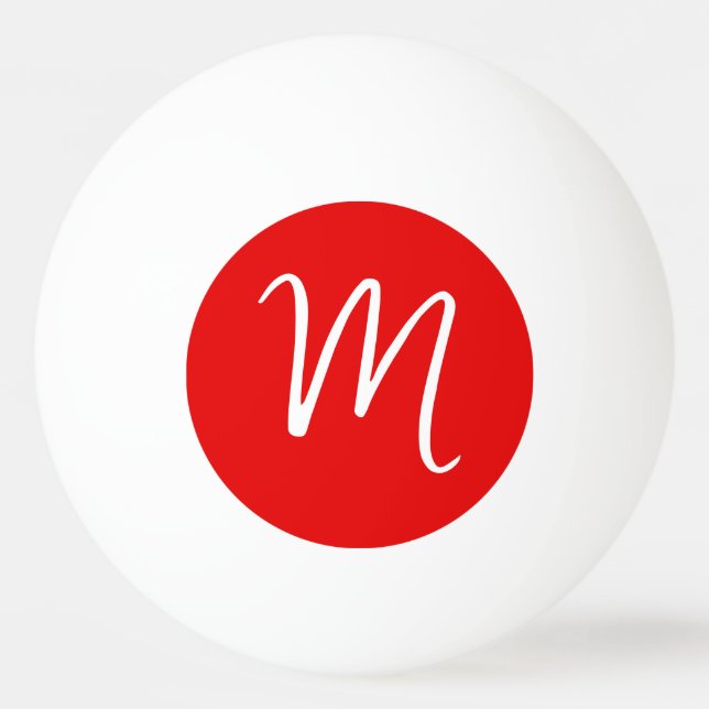 Inledande Brev Monogram Snyggt Red White Pingisboll (Framsidan)