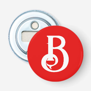 Inledande Brev monogrammed Red White Classical Flasköppnare