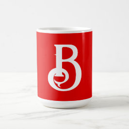 Inledande Brev monogrammed Red White Classical Kaffemugg
