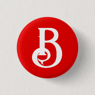 Inledande Brev monogrammed Red White Classical Knapp
