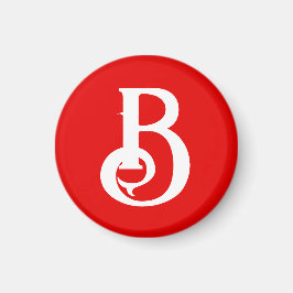 Inledande Brev monogrammed Red White Classical Magnet