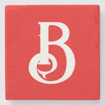 Inledande Brev monogrammed Red White Classical