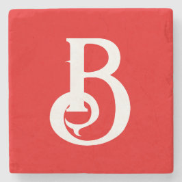 Inledande Brev monogrammed Red White Classical Stenunderlägg
