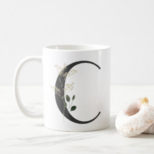 Inledande C med mjuk färg-blomkaffe Mugg