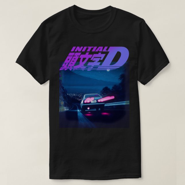 Inledande D Neon AE86 Classic T Shirt (Design framsida)