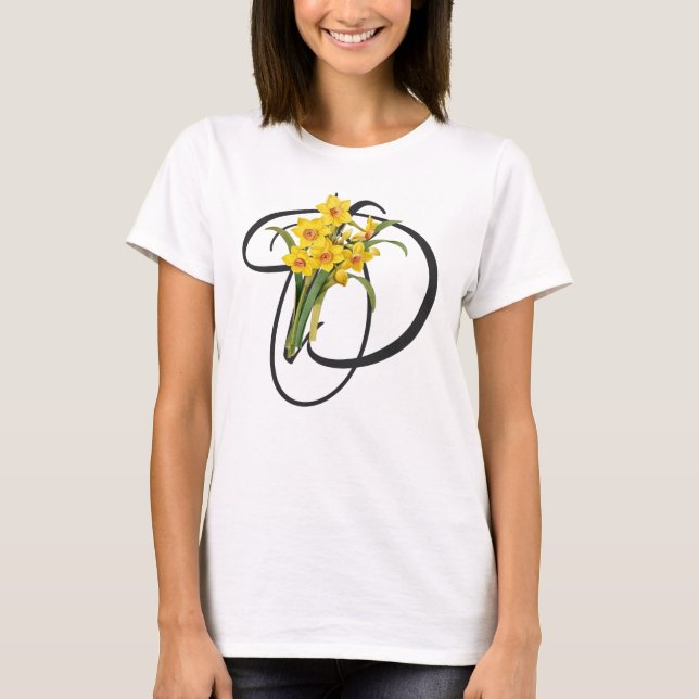 Inledande D, Vintage Daffodils T-Shirt (Framsida)